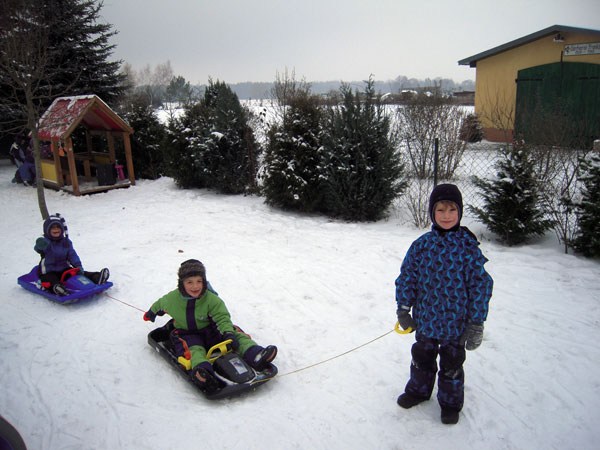 Winterspiele im Schnee